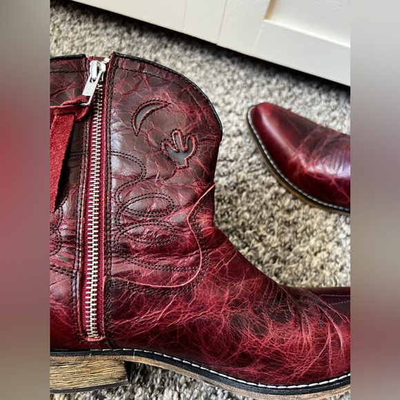 Dingo Women’s Red Cowboy Boots Leather Cactus Moon Size 8 - Picture 10 of 15